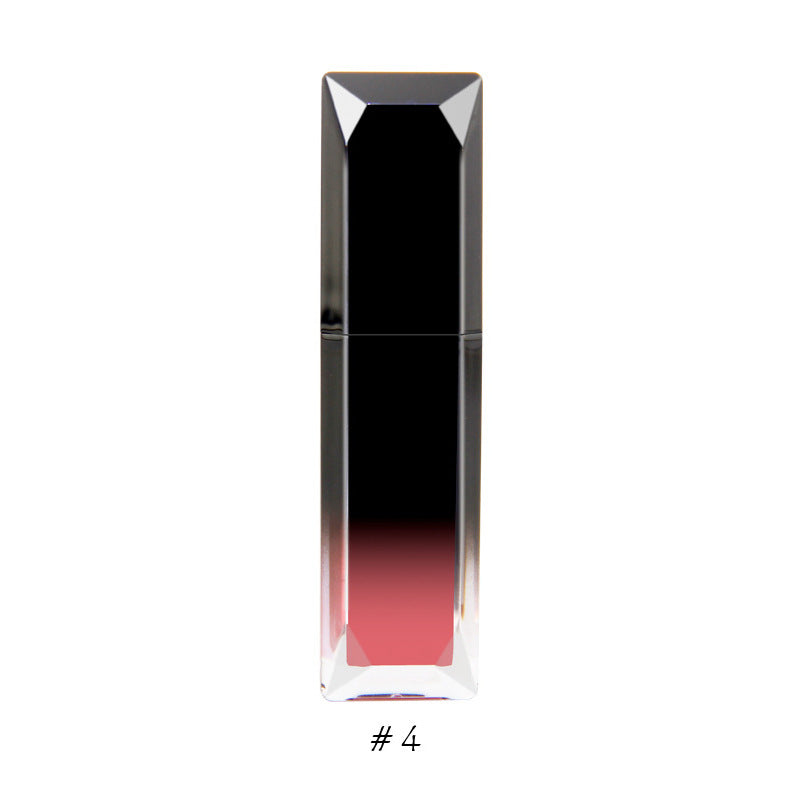 Moisturizing velvet matte moisturizing lip glaze, black gradual change square bottle lip glaze