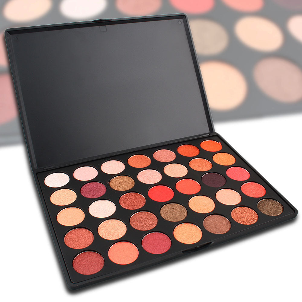 35-color full pearl eyeshadow, peach blossom makeup, pumpkin orange mermaid eyeshadow disc