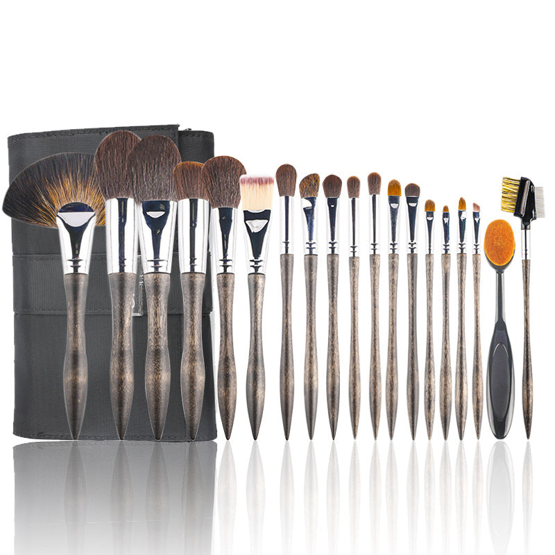 19 cosmetic cover brushes, not easy to lose hair and have strong powder grabbing power, wooden paint brush rod cosmetic cover brush