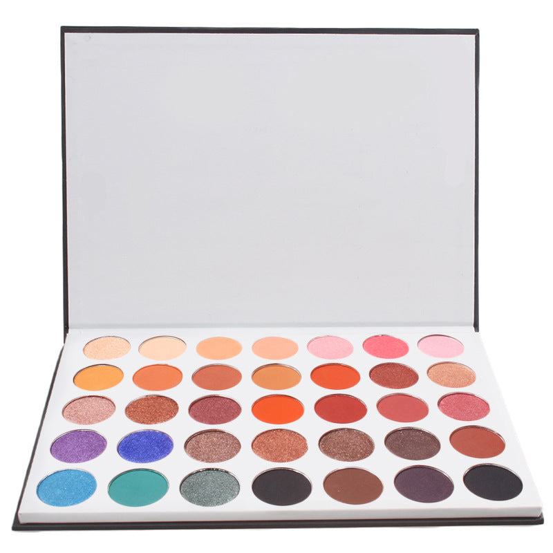 35-Color eyeshadow disc, pearlescent matte eyeshadow disc, multi-color makeup disc, powdery delicate explosion classic