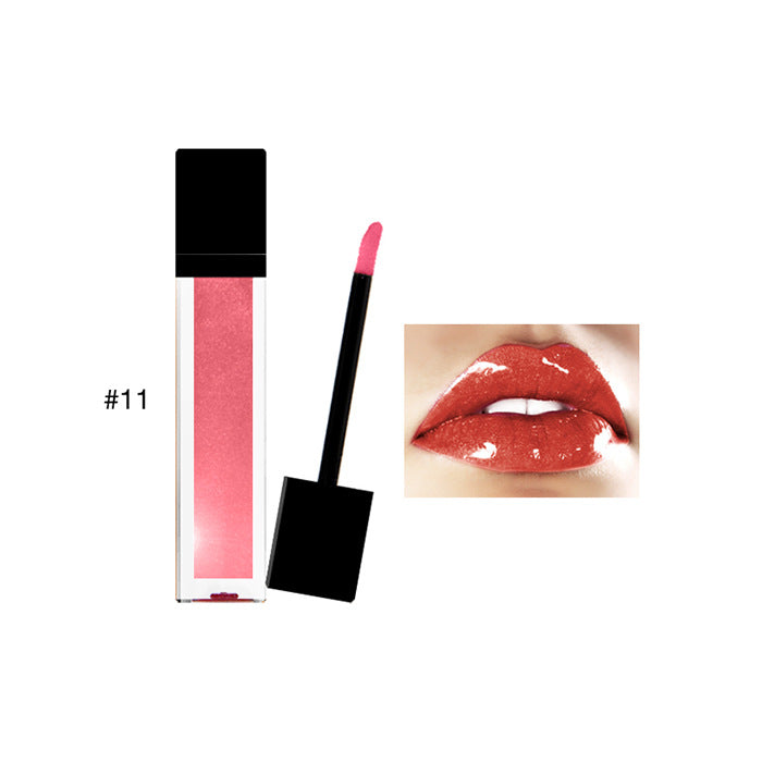 11-color glitter lip gloss lasts longer and is not easy to take off makeup. Sequin glitter lip gloss lip glaze