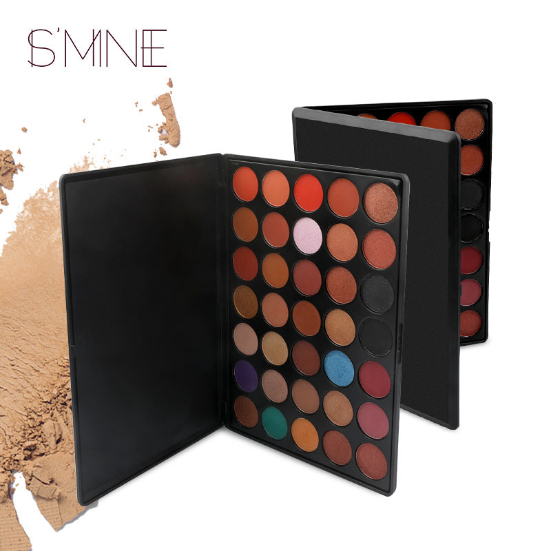 35-Color pearlescent matte combination eyeshadow, freely matched with long-lasting powder-free texture eyeshadow, affordable