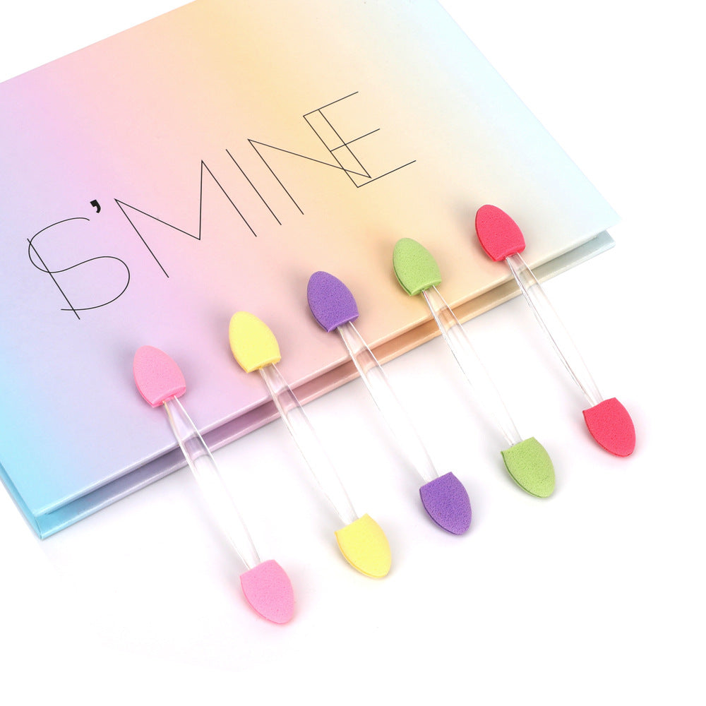 Double head eyeshadow brush, elastic latex material 20 tube eyeshadow brush, uniform coloring, soft and skin-friendly