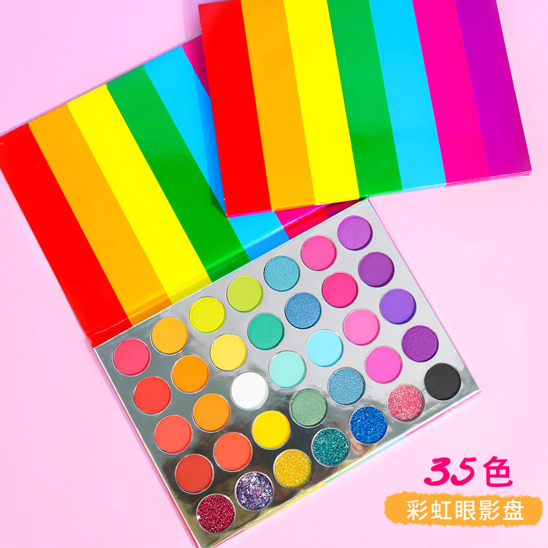 35-Color eyeshadow disc, pearlescent matte eyeshadow disc, multi-color makeup disc, powdery delicate explosion classic