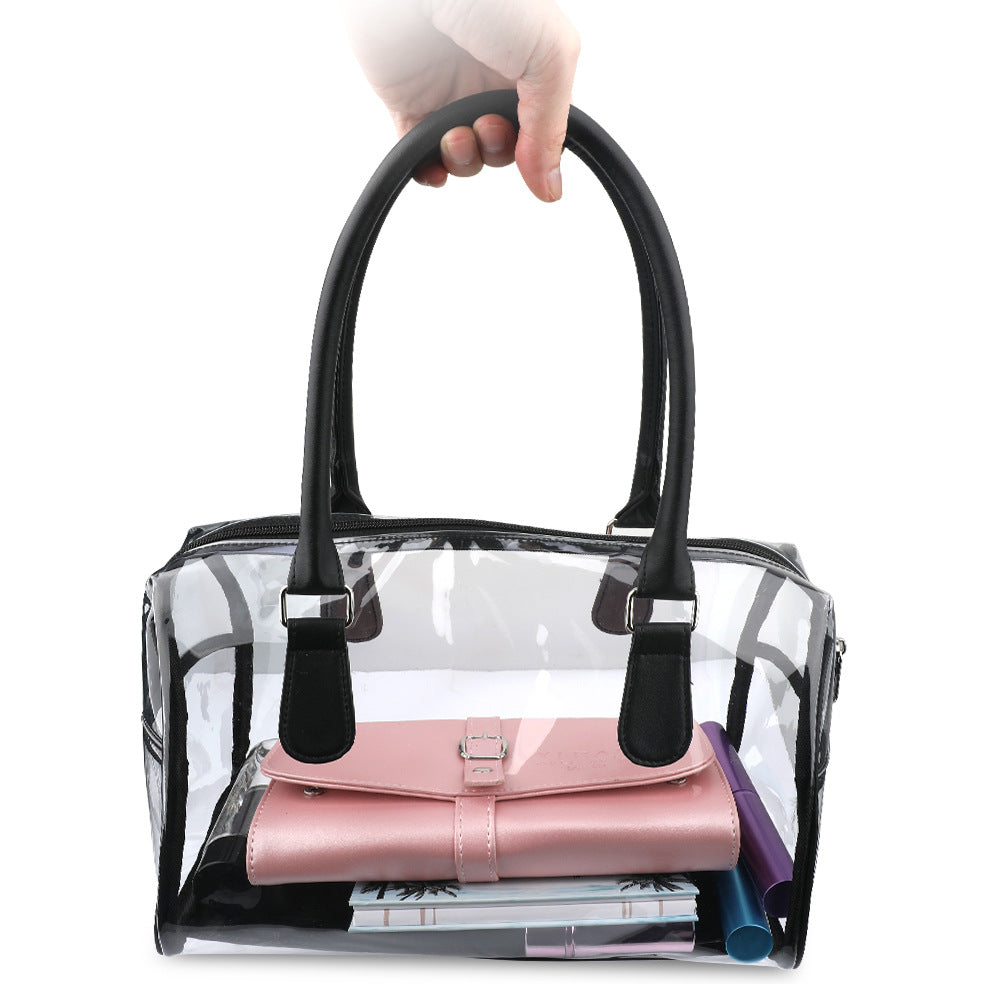 Transparent portable casual cosmetic bag, large capacity, commonly used in makeup, waterproof and easy to clean cosmetic bag