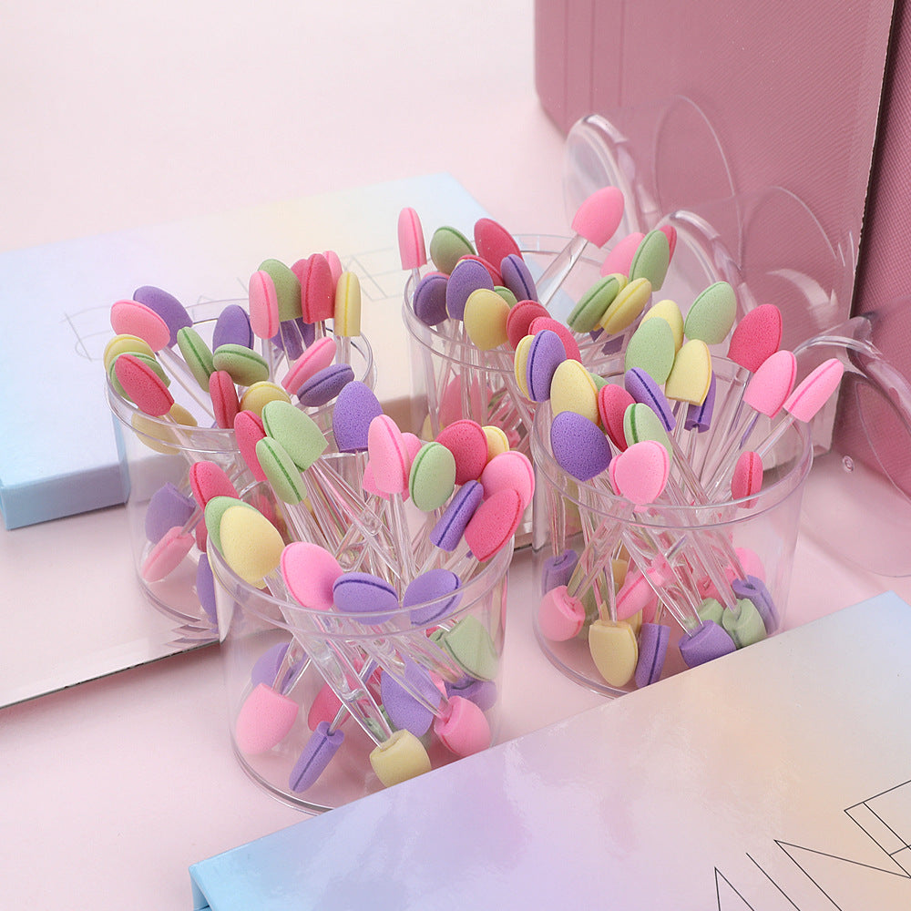 Double head eyeshadow brush, elastic latex material 20 tube eyeshadow brush, uniform coloring, soft and skin-friendly