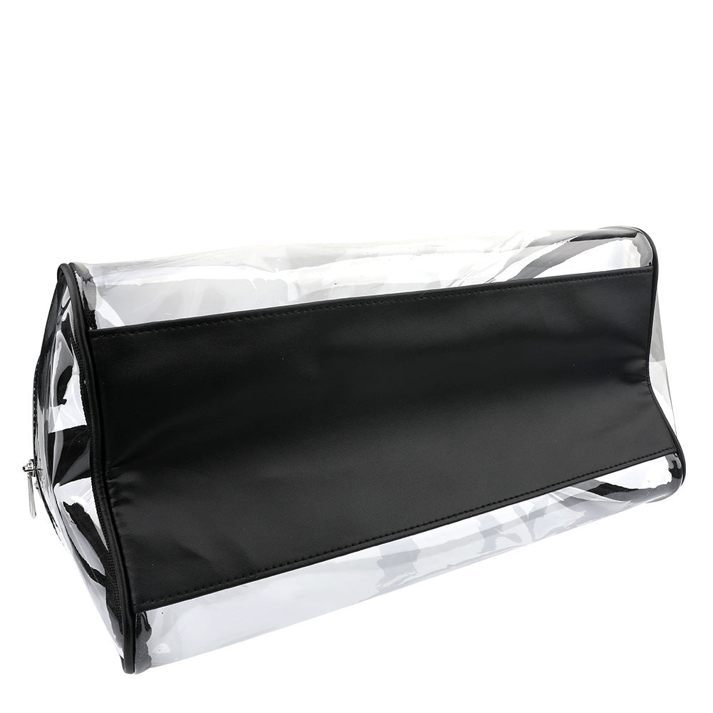 Transparent portable casual cosmetic bag, large capacity, commonly used in makeup, waterproof and easy to clean cosmetic bag