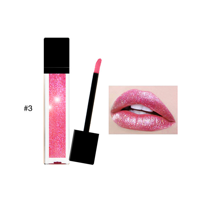 11-color glitter lip gloss lasts longer and is not easy to take off makeup. Sequin glitter lip gloss lip glaze