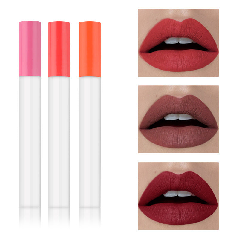 Cigarette pipe 6 pcs matte lipstick, non-stick cup lip gloss set, liquid lipstick set, long-lasting color rendering