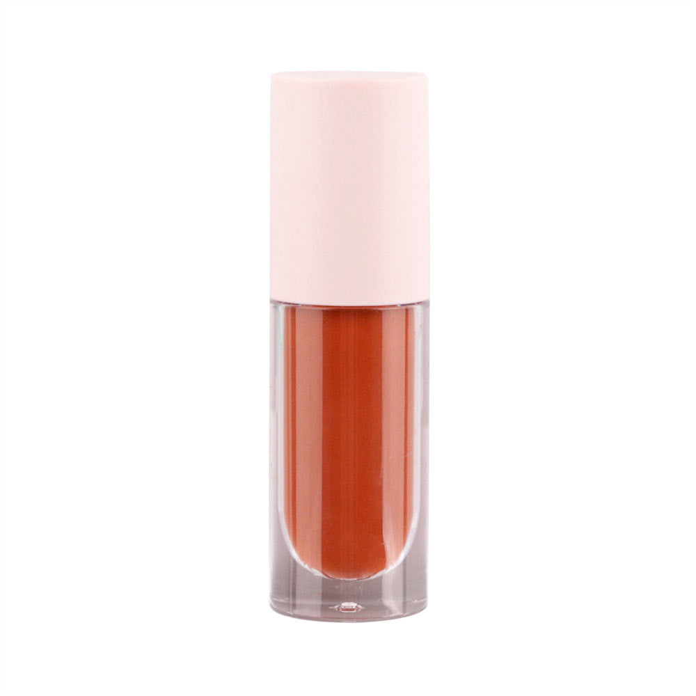 Eight-color non-stick cup liquid lipstick matte color rendering makeup non-fading transparent round tube lipstick