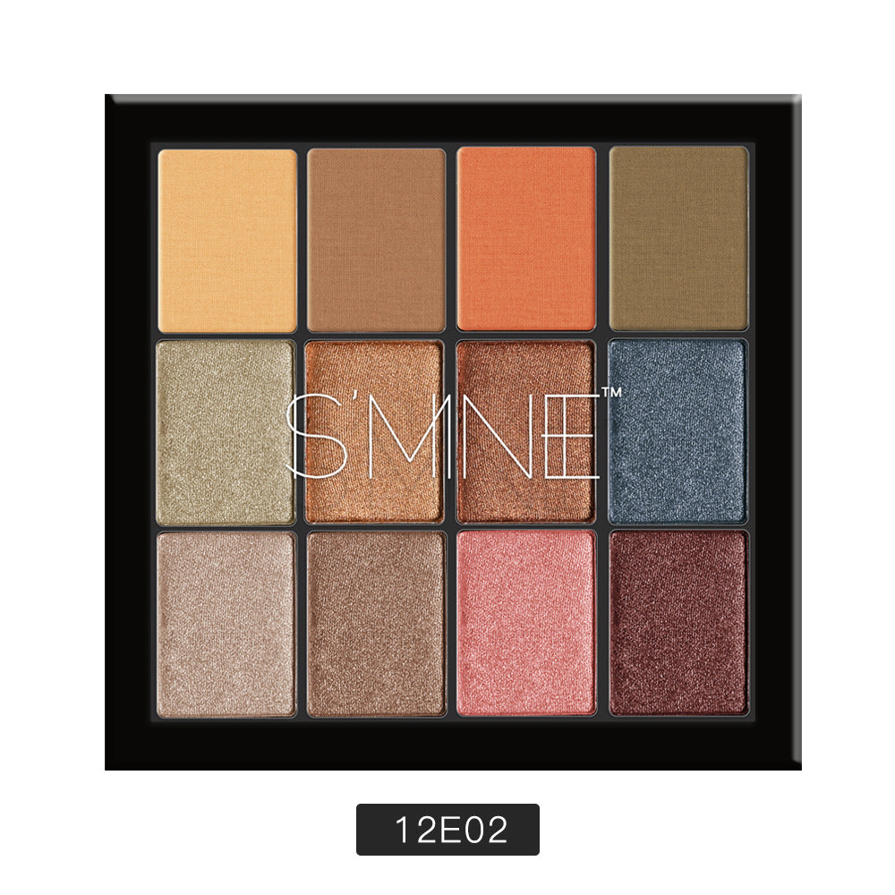 Versatile 12-color eyeshadow pearlescent matte combination eyeshadow orange pink girl series eyeshadow