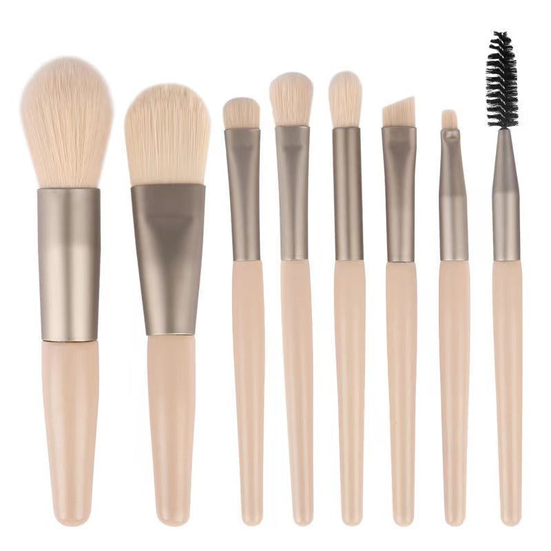 8 Macaron matte plastic handle makeup cover brush, portable makeup cover brush, blush brush, foundation brush, eyeshadow brush.