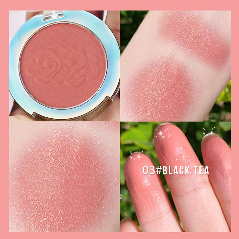 Student rouge blush engraved pattern high value monochrome blush delicate natural makeup easy to color