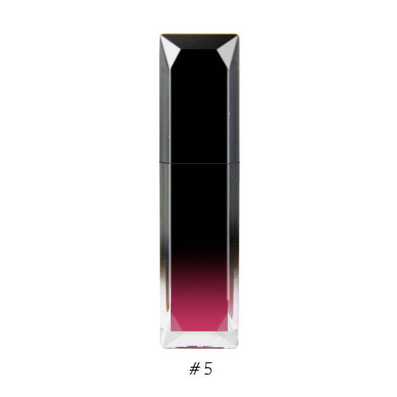 Moisturizing velvet matte moisturizing lip glaze, black gradual change square bottle lip glaze