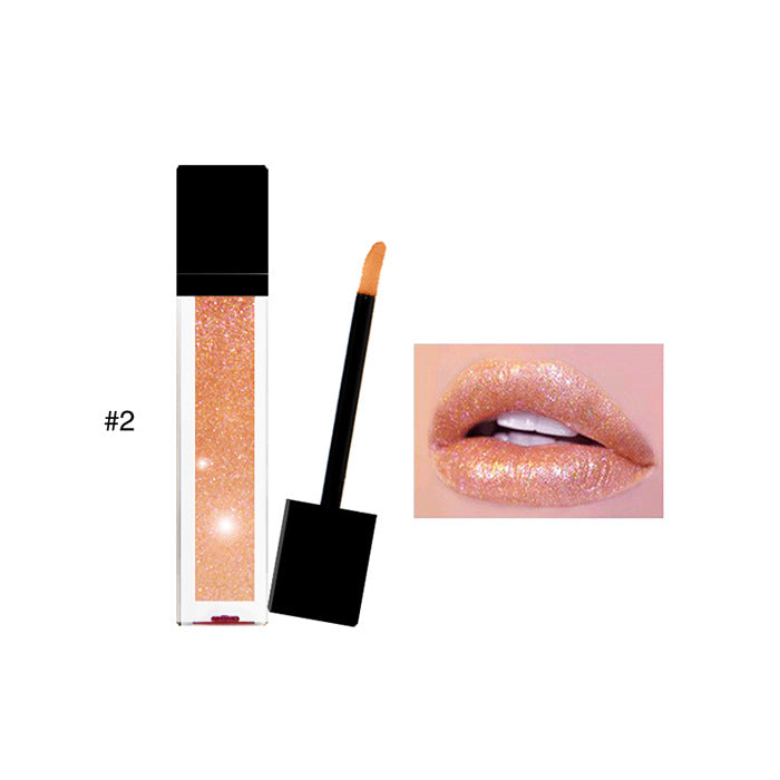 11-color glitter lip gloss lasts longer and is not easy to take off makeup. Sequin glitter lip gloss lip glaze