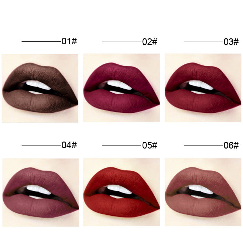 12 colors matte matte is not easy to stick to the cup lipstick waterproof